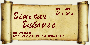 Dimitar Duković vizit kartica